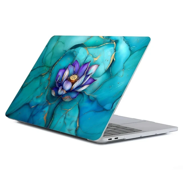 Alt view image 6 of 10 - Punmada for MacBook Pro 16 Inch Release 2021/2023 Model A2485/A2780 Clear Computer Case,Hardshell Laptop Case Marble Textured Lotus Flower