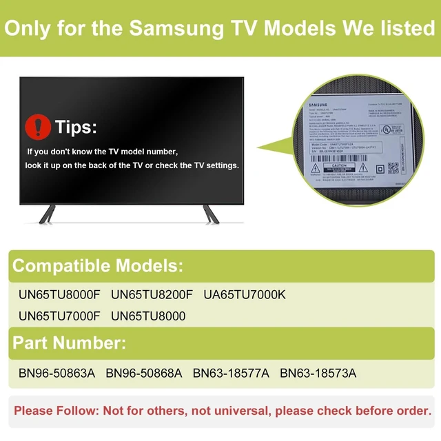 Alt view image 8 of 10 - Yaotieci TV Legs for Samsung Stand TV Legs, Only for UN65TU8000F, UN65TU8200F, UA65TU7000K, UN65TU7000F, UN65TU8000, BN96-50863A, BN96-50868A, BN63-18577A, BN63-18573A with Remote Control Holder