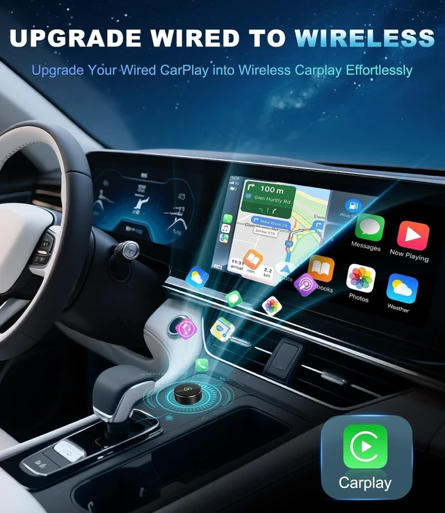 Alt view image 7 of 10 - Wireless CarPlay Adapter for Apple, Convert Wired to Wireless CarPlay Adapter, USB-C/Type-C, Plug & Play, Car Play Dongle Stick Only for Apple Wired CarPlay Cars & for iPhone iOS 10+