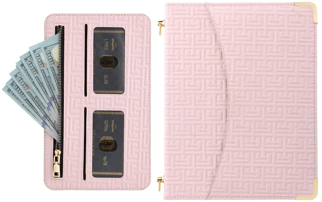 Alt view image 9 of 10 - Handbag Case for iPad Air 13-inch M3/M2 (2025/2024), iPad Pro 12.9" (2018-2022) Cover w/Pencil Holder, Techcircle Folio Stand Functional Carrying Wallet Case, Baby Pink