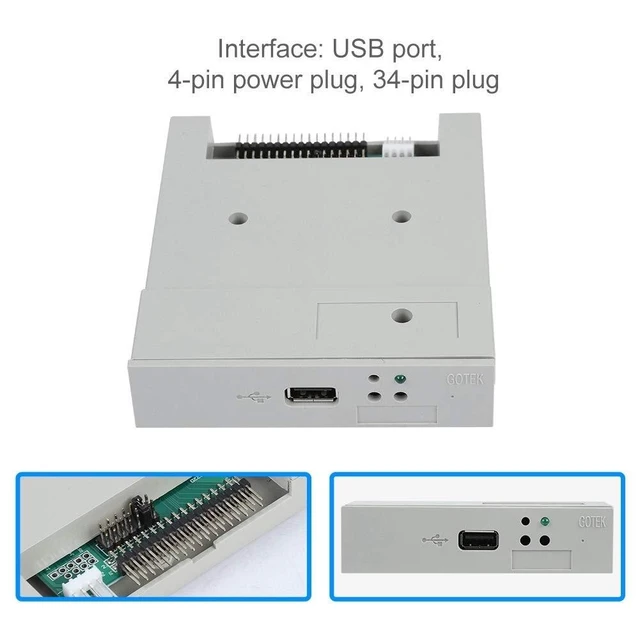 Alt view image 10 of 10 - Bewinner SFR1M44-U 3.5-inch USB Floppy Disk Emulator for 1.44MB Floppy Drive Industrial Control Equipment with Built-in Memory 34-pin Interface 5V DC