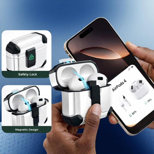 Alt view image 8 of 10 - Ja'Kdrs AirPod Protective Case Bundle with Tracking Device Holder Compatible with AirTag and Electronic 7-in-1 Cleaning Kit (White, Airpod 4 Generation)