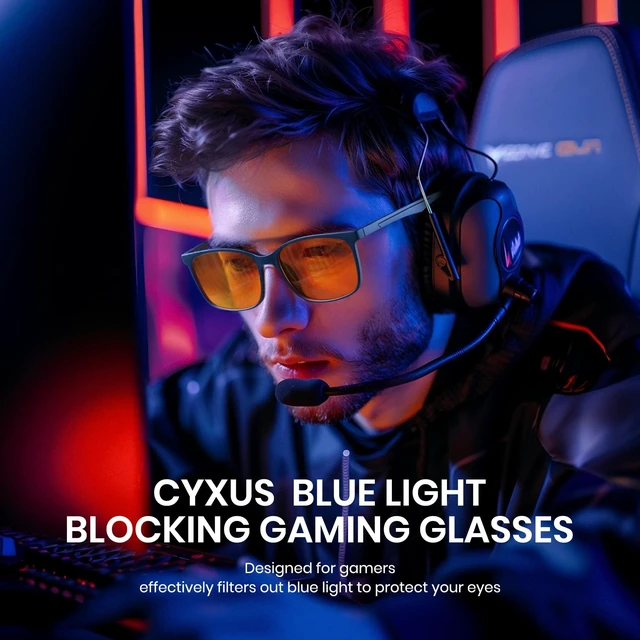 Alt view image 8 of 10 - Cyxus Orange Blue Light Blocking Glasses for Men Women Gaming Glasses Redece Eye Strain Sleep Better 8083Z76