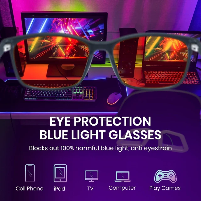 Alt view image 7 of 10 - Cyxus Orange Blue Light Blocking Glasses for Men Women Gaming Glasses Redece Eye Strain Sleep Better 8083Z76