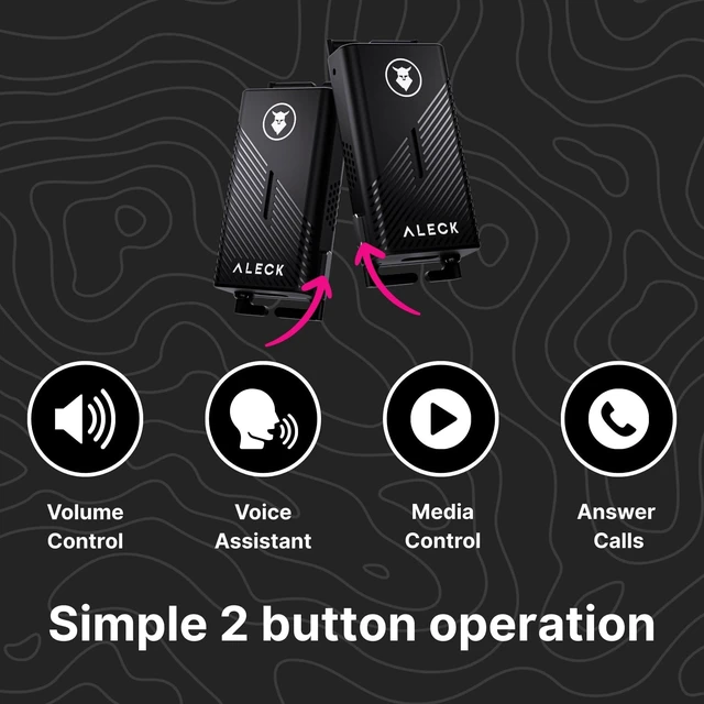 Alt view image 9 of 10 - ALECK Punks Wireless Bluetooth Bike Helmet Speakers - Premium Open Ear Audio, Hands-Free Calls, 2-Button Operation, Fits All Open Face Helmets - Ideal for Bicycling, Climbing, Equestrian, Dirt