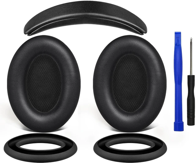 Alt view image 6 of 10 - SOULWIT Replacement Kit for Bose QC15/QC2 QuietComfort Headphones, Ear Pads Cushions + Headband + Silicone Earpads Cover Protector - Black