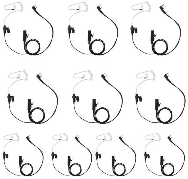 Alt view image 6 of 10 - Klykon UV-5R Earpiece Headset with Mic Ptt for Baofeng Compatible with Kenwood BTECH,Retevis RT21 RT222 Two Way Radio Walkie Talkie,10 Pack
