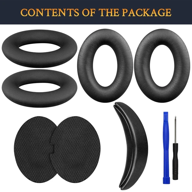 Alt view image 8 of 10 - SOULWIT Replacement Kit for Bose QC15/QC2 QuietComfort Headphones, Ear Pads Cushions + Headband + Silicone Earpads Cover Protector - Black
