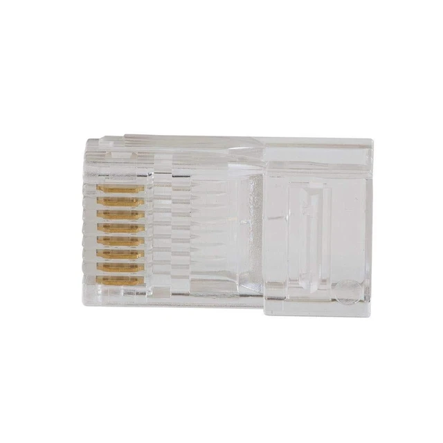 Alt view image 9 of 10 - Klein Tools VDV826-703 Pass-Thru Modular Data Plug, RJ45 CAT6, Gold Plated, Pass Through Connectors 50-Pack