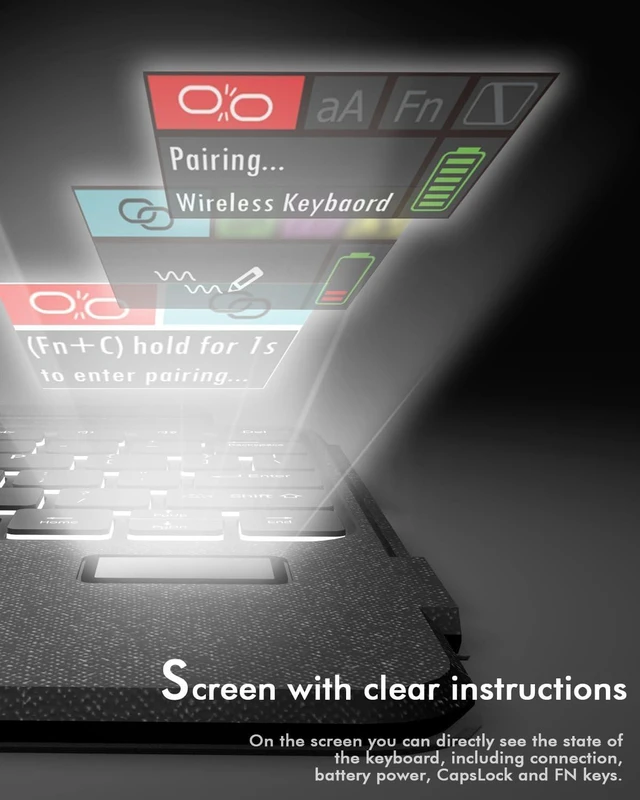 Alt view image 8 of 10 - Doohoeek Keyboard Folio w/Screen for iPad Pro 13 inch (M5/M4, 2025/2024), Magnetic Detachable Keybaord with Case & Trackpaf & Backlit & 160 Kickstand & Pen Slot, Keyboard for iPad Pro 13"
