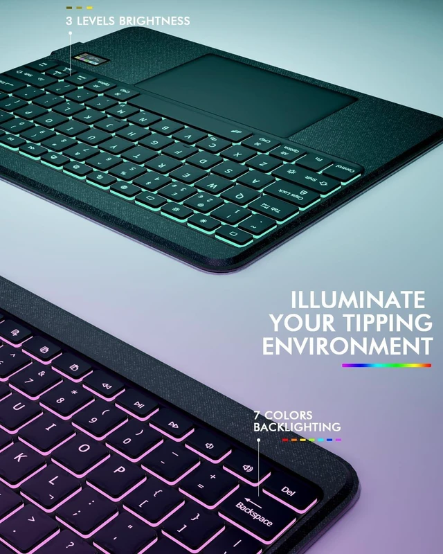 Alt view image 9 of 10 - Doohoeek Keyboard Folio w/Screen for iPad Pro 13 inch (M5/M4, 2025/2024), Magnetic Detachable Keybaord with Case & Trackpaf & Backlit & 160 Kickstand & Pen Slot, Keyboard for iPad Pro 13"