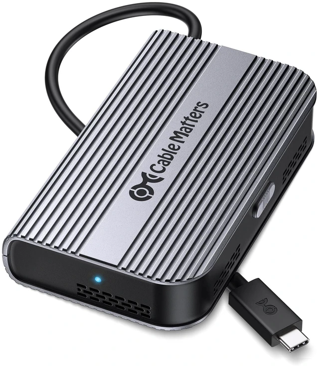 Alt view image 6 of 10 - Cable Matters 40Gbps Portable USB4 / Thunderbolt 4 SSD Enclosure for M.2 NVMe SSD - Up to Read:3800MB/s, Write:3600MB/s, NVMe Enclosure, Tool-Free, Intelligent Cooling, Thunderbolt 4/5 Compatible