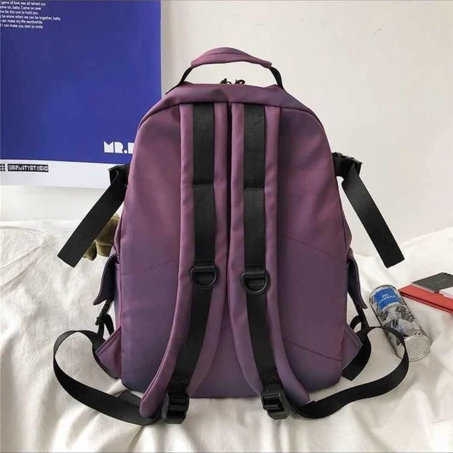 Alt view image 9 of 10 - Casual Large Capacity Student Backpacks Cute Backpack for Back To School Traveling Hiking Teens Girls Aesthetic Backpack (Purple)