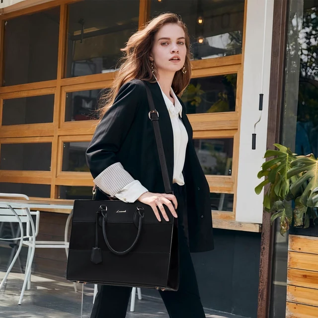 Alt view image 7 of 10 - LOVEVOOK Laptop Tote Bag for Women, Work Totes Business Office Computer Briefcase with Clutch Purse