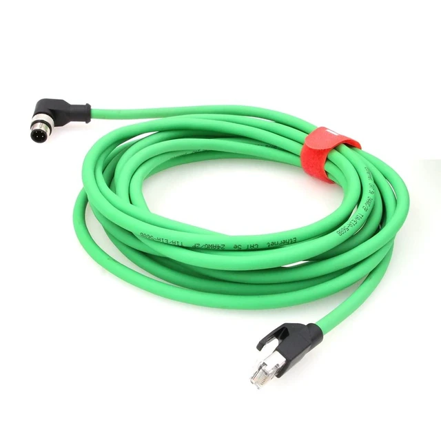 Alt view image 7 of 10 - DRRI Right Angle M12 4pin D-Code Male to RJ45 Waterproof Ethernet Shielded Cat5E Cable for SMC Ex260 to Ethernet IP Automation Network
