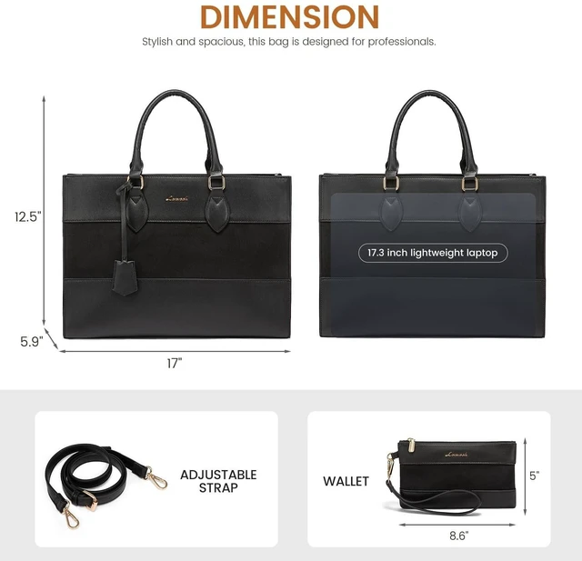 Alt view image 8 of 10 - LOVEVOOK Laptop Tote Bag for Women, Work Totes Business Office Computer Briefcase with Clutch Purse