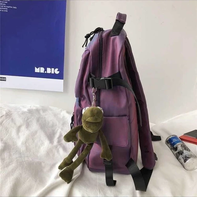 Alt view image 8 of 10 - Casual Large Capacity Student Backpacks Cute Backpack for Back To School Traveling Hiking Teens Girls Aesthetic Backpack (Purple)