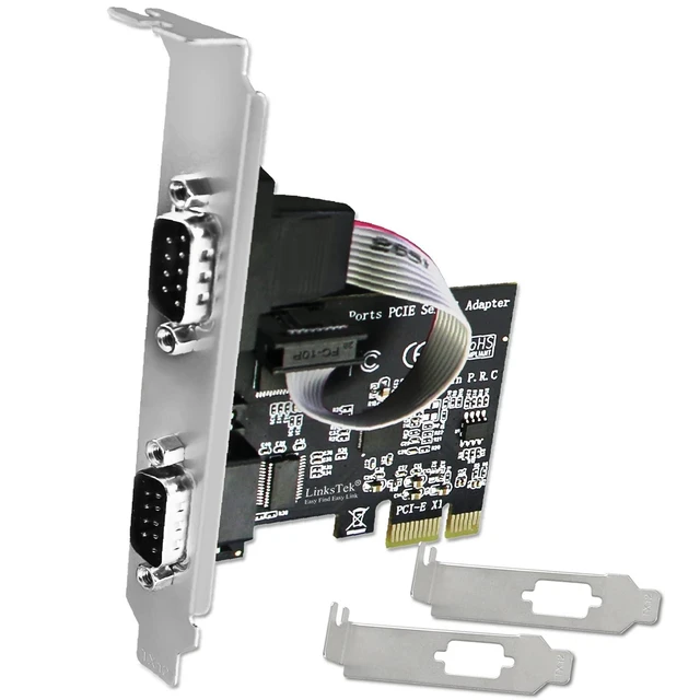 Alt view image 6 of 10 - LinksTek 2-Port PCI Express RS-232 DB9 Serial Port Card for Windows XP, Vista,7, 8.x, 10, 11 32/64bit and Linux PCs, PCIE RS232 Card, PCIE Serial DB9 Port Card (PCIE-SE2)