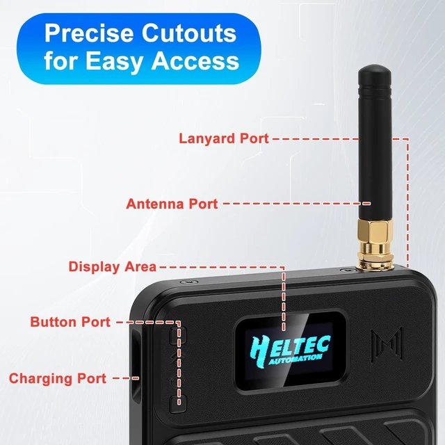 Alt view image 8 of 10 - Meshnology 2 Set ESP32 LoRa V3 Development Board with 915MHz Antenna + 1100mAh Battery + Meshtastic Case, ESP32-S3 SX1262 Integrated WiFi Bluetooth OLED Display for Arduino LoRaWAN (N32 Plus, Black)