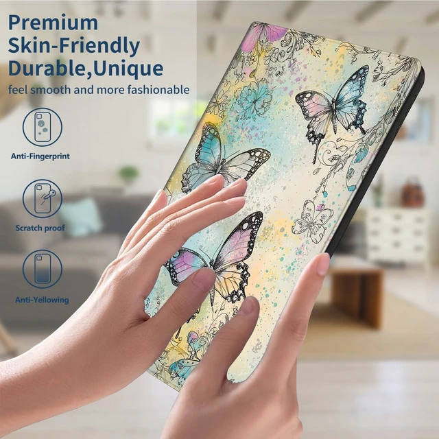 Alt view image 9 of 10 - for iPad Air 13 Inch Case M2(2024), for iPad Pro 12.9 Case (2022/2021/2020, 6th/5th/4th Gen) Case Slim PU Leather Multi-Angle Viewing Folio Stand Smart Shell Cover with Auto Wake/Sleep,Butterfly