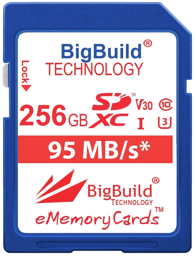 Alt view image 6 of 10 - BigBuild Technology 256GB U3 SDXC Memory Card for Canon PowerShot V10 Cameras