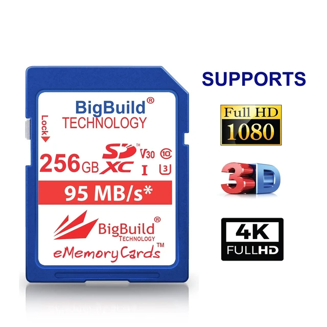 Alt view image 8 of 10 - BigBuild Technology 256GB U3 SDXC Memory Card for Canon PowerShot V10 Cameras