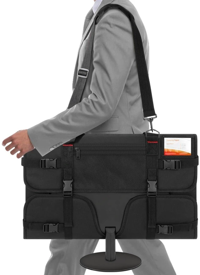 Alt view image 11 of 12 - doksmeria Monitor Carrying Case, Monitor Travel Case for 27" LCD Screens and Monitors, Protective Monitor Bag Computer Monitor Dust Covers with Padded Velvet Lining & Adjustable Shoulder Strap