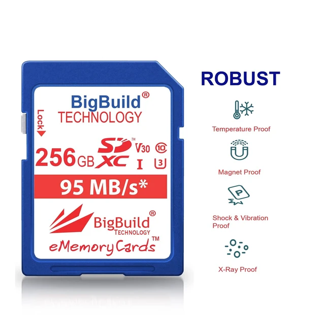 Alt view image 9 of 10 - BigBuild Technology 256GB U3 SDXC Memory Card for Canon PowerShot V10 Cameras