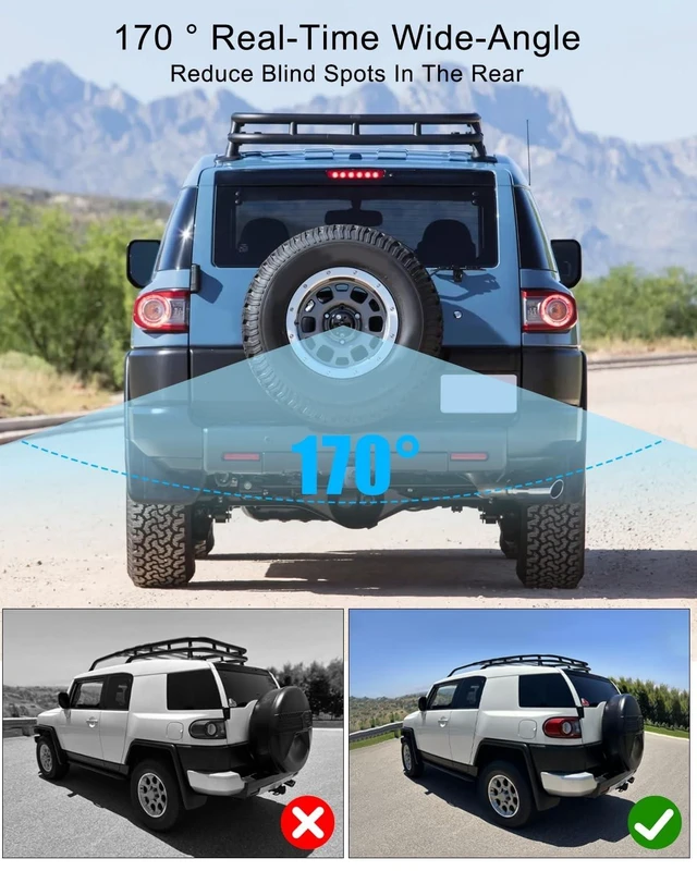 Alt view image 10 of 10 - Rear View Backup Camera Replace 86790-35040 8679035040 Fit for Toyota FJ Cruiser 2009-2014, High-Definition Parking Assist Camera 170 Ultra-Wide Angle
