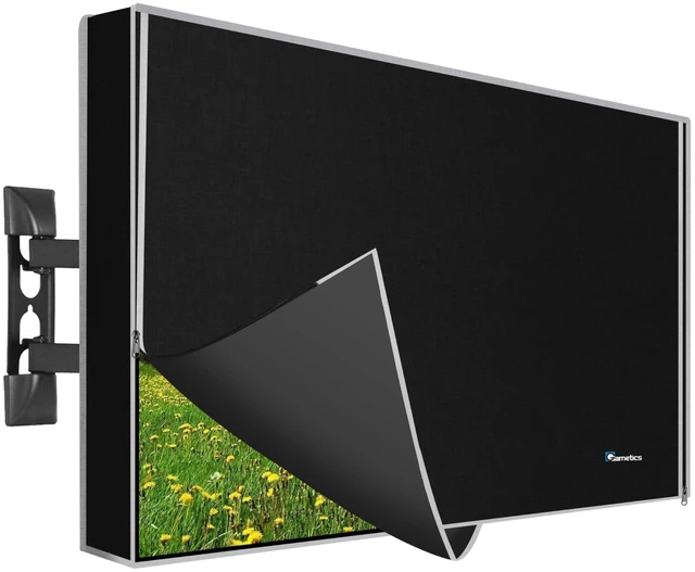 Alt view image 11 of 12 - Smart Shield Outdoor TV Cover 75 Inch Weatherproof and Waterproof ^^ Outside TV Enclosure ^^ Screen Protector for Outside Display Black With Zipper