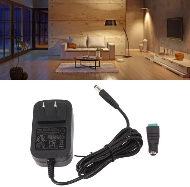 Alt view image 10 of 10 - Tgoon AC to DC Power Adapter 12V 2A Universal Power Supply for LED Light Strips CCTV Cameras Monitors TV with Overload Short Circuit Protection Stable Performance Low Noise
