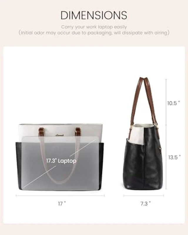 Alt view image 10 of 10 - LOVEVOOK Laptop Tote Bag for Women, 17.3 inch Laptop Work Bags for Teacher/Nurse Large Computer Bag for Office, Briefcase Handbag with Cup Holder