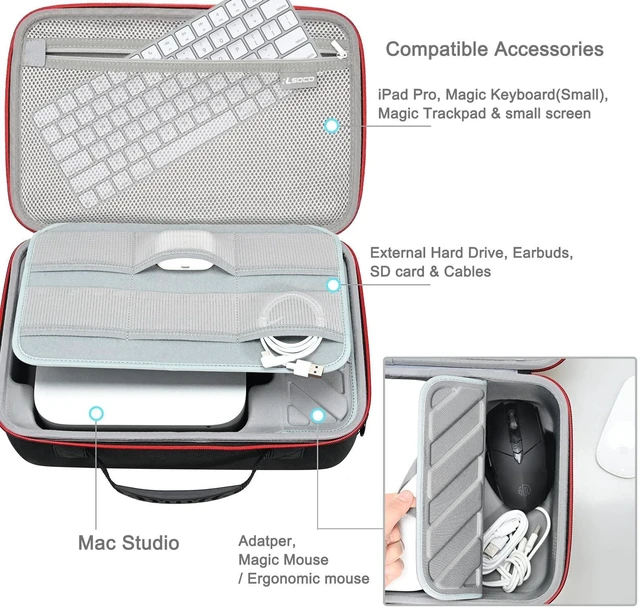 Alt view image 8 of 10 - RLSOCO Hard Case for Apple Mac Studio M4/M3/M2/M1 ^^ Compact Design with YKK Zipper & Scratch Protection (Max/Ultra)