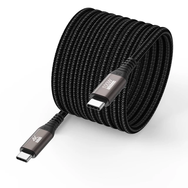 Alt view image 11 of 12 - 20 FT USB C Cable Long USB C 3.2 Gen 2 Cord 20FT, Full-Featured USBC to C Fast Charging/Monitor Video/Data Cable(4K@60Hz,100W, 10Gbps) for USBC Hub VR,iPhone 17-15 PM,Sam-sung,MacBook Pro,Camera-6M