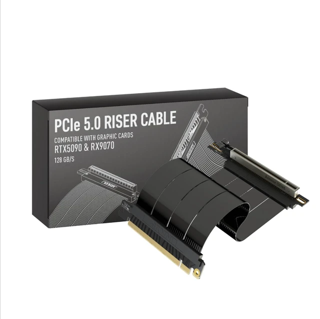 Alt view image 11 of 12 - LINKUP PCIE 5.0 Riser Cable ^^ for Vertical GPU Mount ^^ Right Angle ^^ Graphics Card GPU Ready ^^ Usable with PCIe 4.0 & RX 9070/ RTX5090 ^^ 20cm (Total Length: 24cm)
