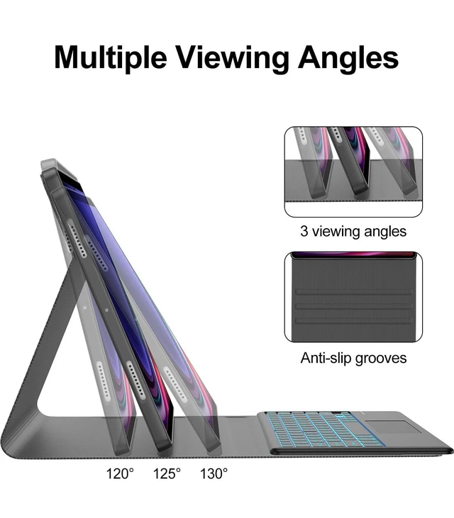 Alt view image 10 of 10 - Touchpad Galaxy Tab S10 Ultra/S9 Ultra/S8 Ultra Keyboard Case - 7 Color Backlit Keyboard Smart Protective Cover with S Pen Holder for Samsung Galaxy Tab S9 Ultra 2023/S8 Ultra 2022 14.6 inch