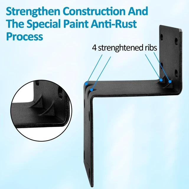 Alt view image 7 of 10 - XRDS-RF Antenna Mount Kit, Black-Coated Pole Mount Bracket with Double U-Bolts Clamp V Jaw Bracket for Outside Home Antenna Holder 3 Sets