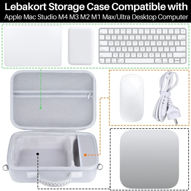 Alt view image 8 of 10 - Lebakort Storage Case Compatible with Apple Mac Studio M4 M3 M2 M1 Max/Ultra Desktop Computer