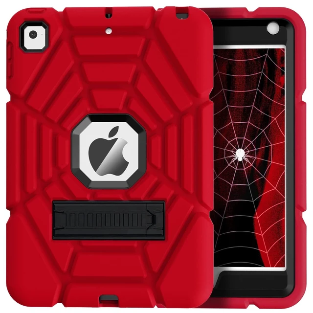 Alt view image 6 of 10 - Grifobes for iPad Mini 5 Case 2019, for iPad Mini 4 Case 2015 for Kids, Heavy Duty Shockproof Rugged Case Cover with Stand, Protective Case for iPad Mini 5th/4th Generation 7.9 inch (Red+Black)