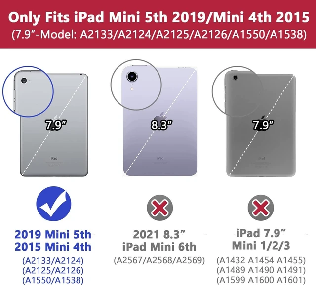 Alt view image 7 of 10 - Grifobes for iPad Mini 5 Case 2019, for iPad Mini 4 Case 2015 for Kids, Heavy Duty Shockproof Rugged Case Cover with Stand, Protective Case for iPad Mini 5th/4th Generation 7.9 inch (Red+Black)