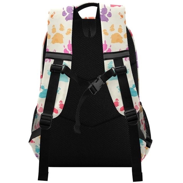 Alt view image 7 of 10 - ALAZA Colorful Dog Paw Print Vinatge Backpacks Travel Laptop Daypack School Book Bag for Men Women Teens Kids