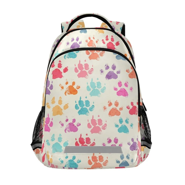 Alt view image 6 of 10 - ALAZA Colorful Dog Paw Print Vinatge Backpacks Travel Laptop Daypack School Book Bag for Men Women Teens Kids