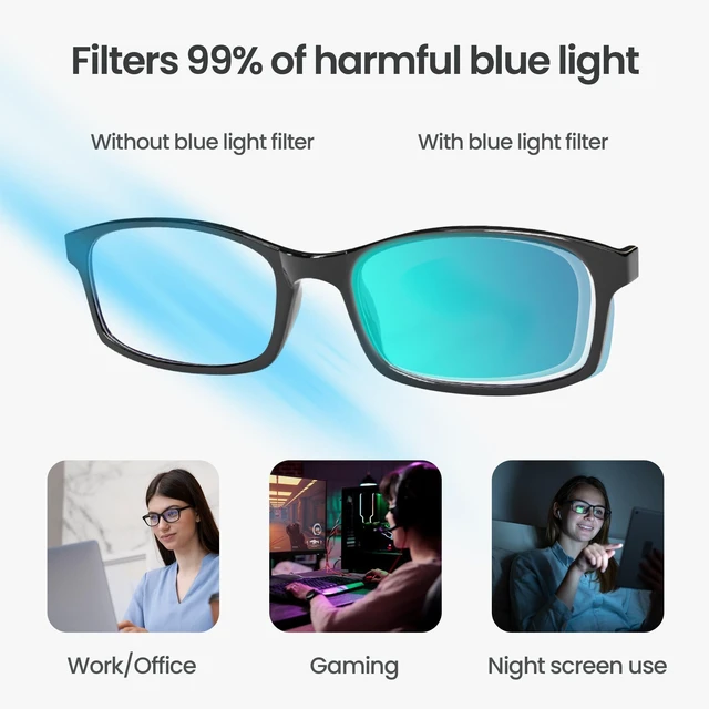 Alt view image 10 of 10 - PROSPEK Blue Light Reading Glasses for Men and Women, Computer Reading Glasses 1.75 with Blue Light Protection and Clear Lens, Anti Eyestrain Glasses