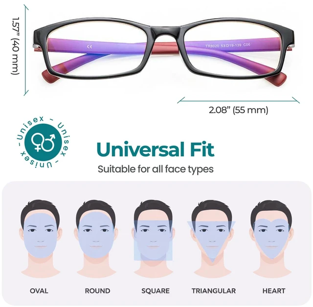 Alt view image 9 of 10 - PROSPEK Blue Light Reading Glasses for Men and Women, Computer Reading Glasses 1.75 with Blue Light Protection and Clear Lens, Anti Eyestrain Glasses
