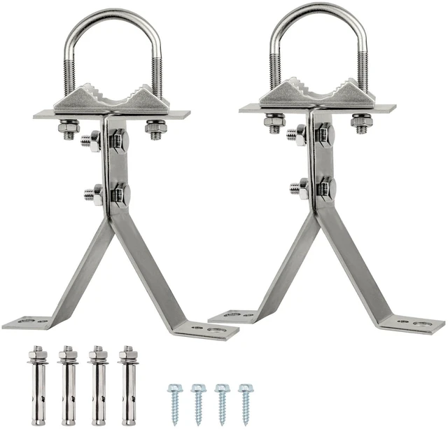 Alt view image 6 of 10 - XRDS-RF Antenna Wall Mount 6 Inch Heavy-Duty Stand Off Wall Mast Mount Windproof Mounting Bracket for TV Mast (2-Leg + 2-Leg)