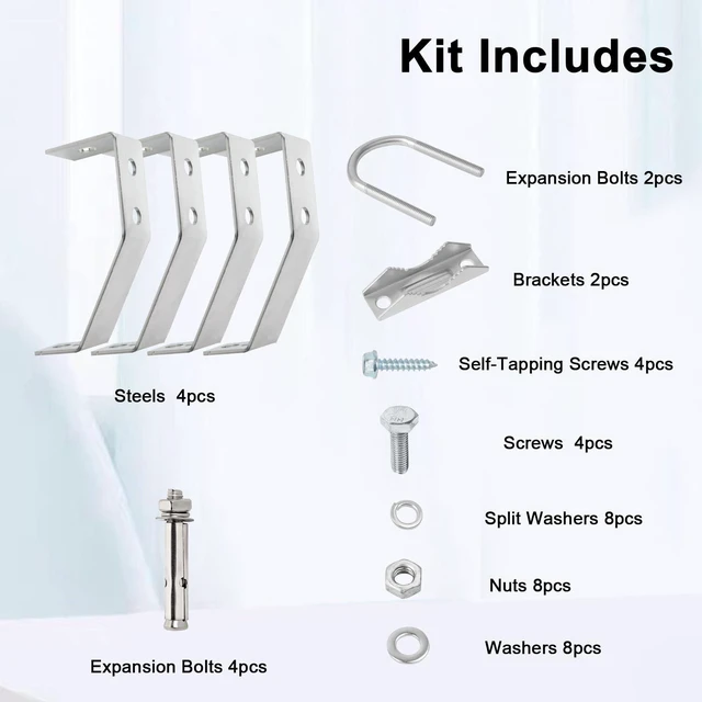 Alt view image 9 of 10 - XRDS-RF Antenna Wall Mount 6 Inch Heavy-Duty Stand Off Wall Mast Mount Windproof Mounting Bracket for TV Mast (2-Leg + 2-Leg)