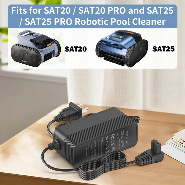 Alt view image 8 of 10 - VOJSALDR Charger for Robotic Pool Cleaner Compatible with Seauto/RERIOU/Zyerch/HISION SAT20 & SAT25 Robotic Pool Cleaner Adapter Charger