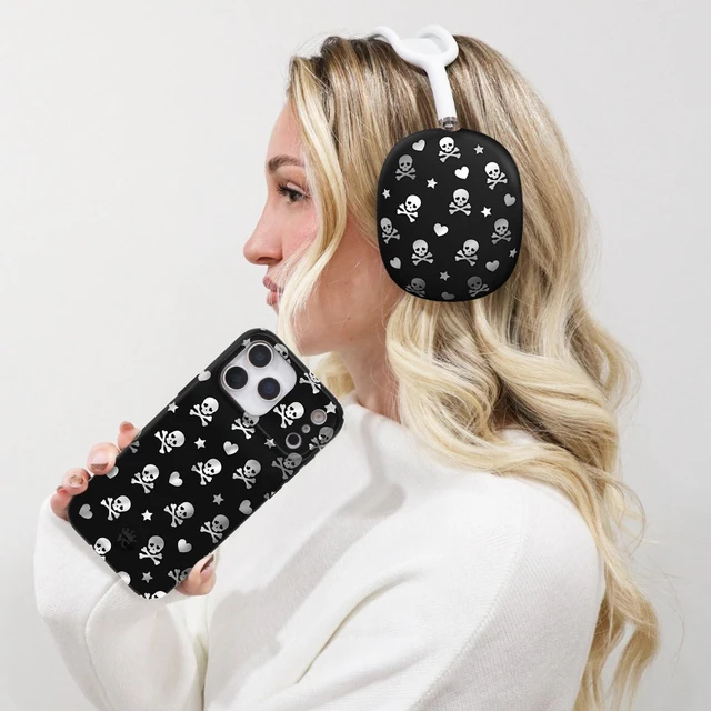 Alt view image 7 of 10 - VELVET CAVIAR Case Cover for AirPods Max Headphones ^^ Cute Protective Design (Chrome Skulls)