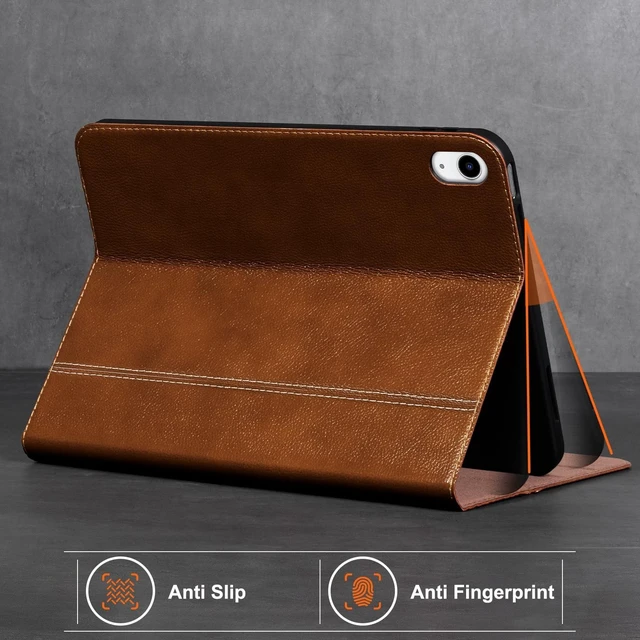Alt view image 9 of 10 - Gexmil Leather Case for iPad Air 11 Inch M4/M3/M2 (2026/2025/2024),iPad Air 10.9 Inch 5th/4th Generation 2022/2020, Top Grain Leather Cover with Pencil Holder,Auto Sleep/Wake,Yellow Brown