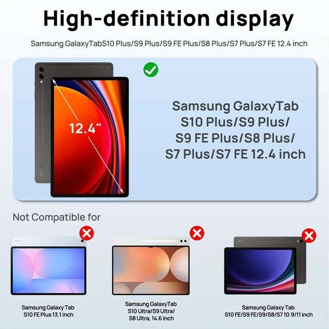 Alt view image 7 of 10 - Gerutek Case for Samsung Galaxy Tab S10 Plus/S9 Plus/S9 FE Plus/S8 Plus/S7 Plus/S7 FE 12.4 inch, Full-Body Drop Protective Case with Screen Protector, Pencil Holder, Hand Stand Strap, Colorful Pink